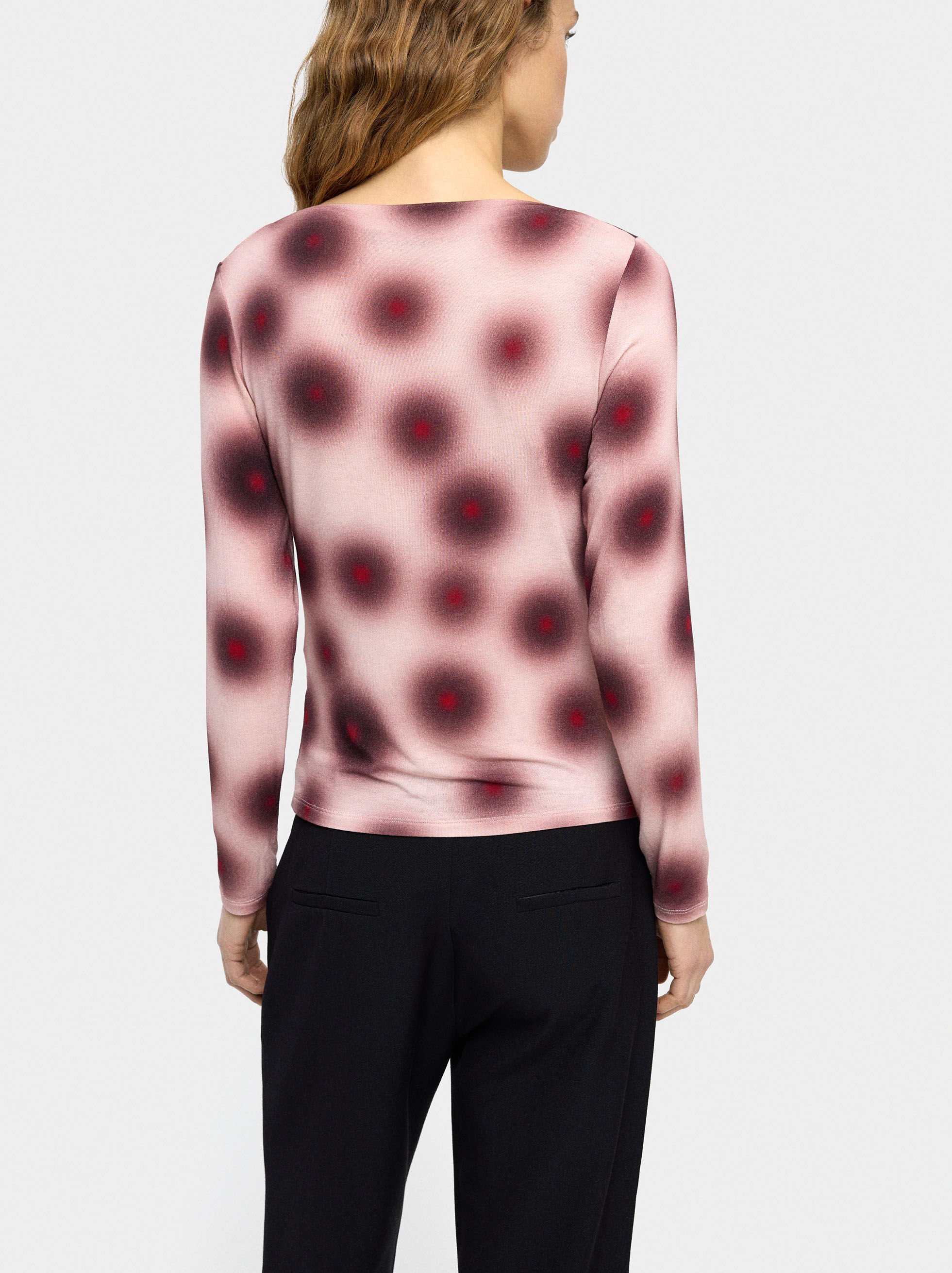 Printed draped top