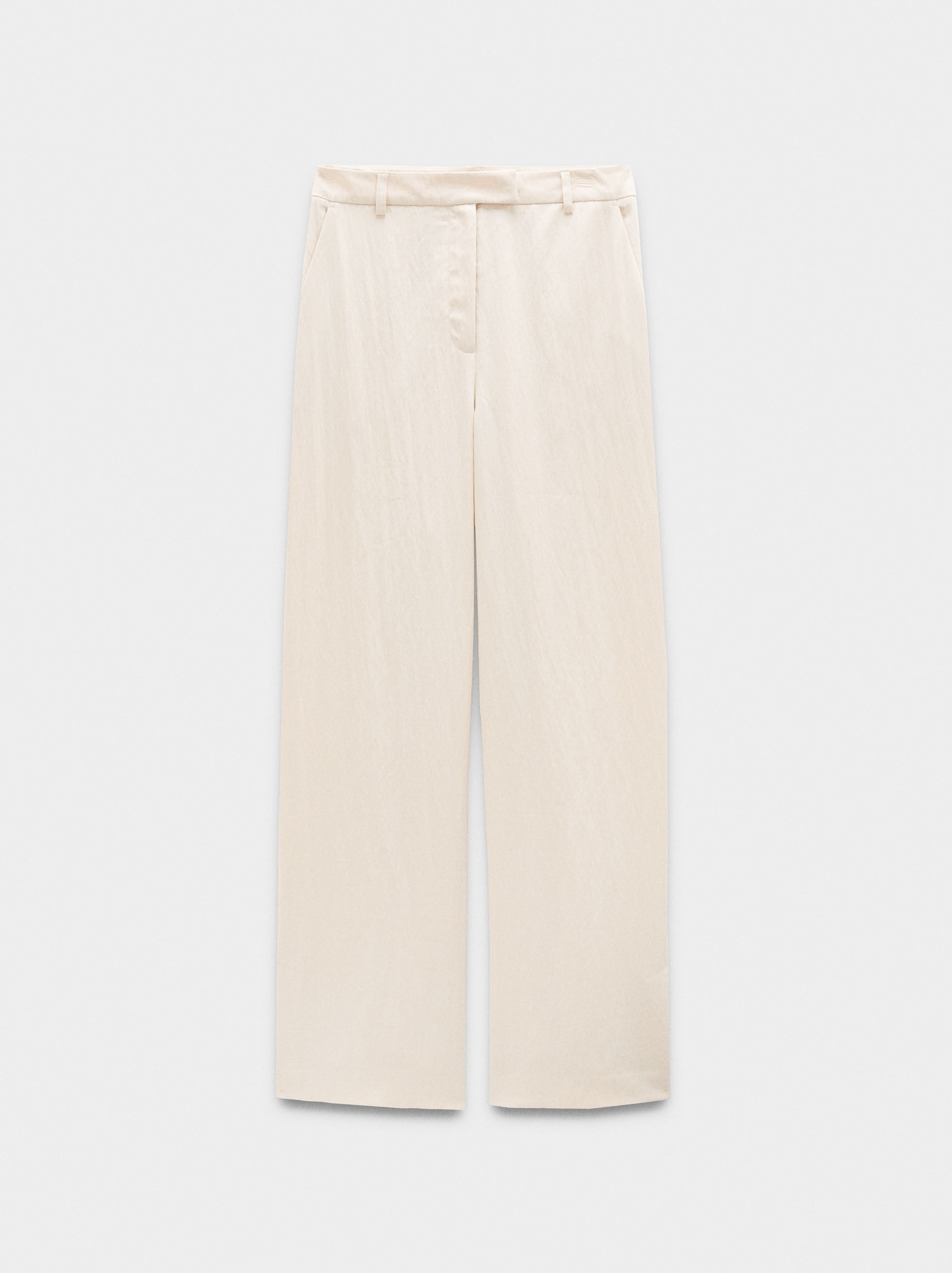 Straight Wrinkled-Look Pants