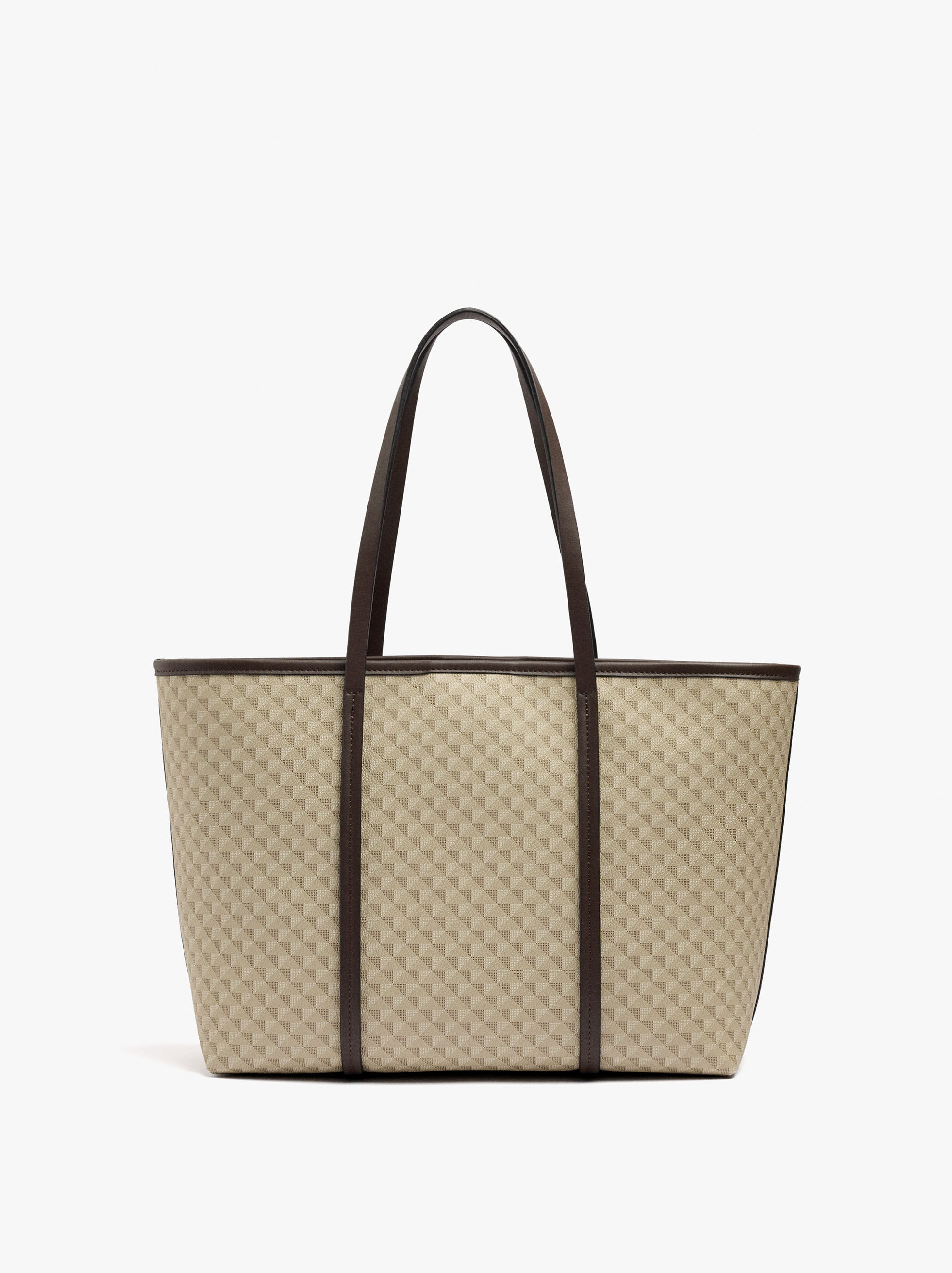 Printed shopper bag with removable interior pouch