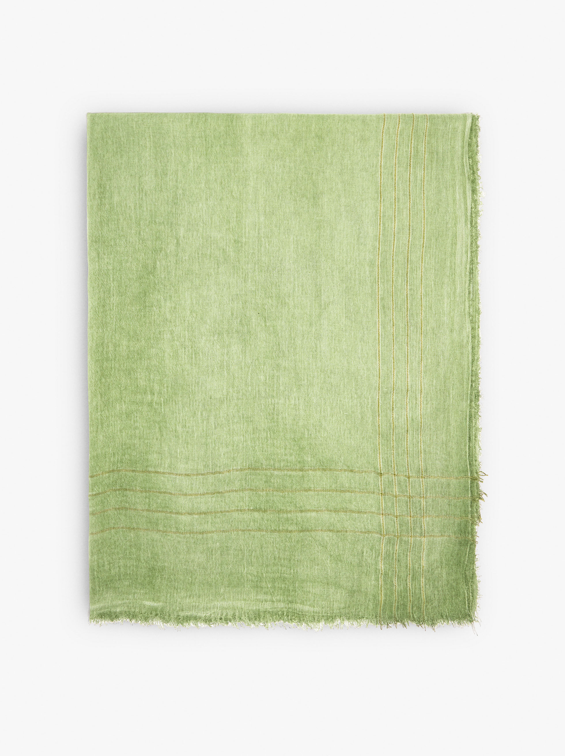 Pashmina with embroidered stripes