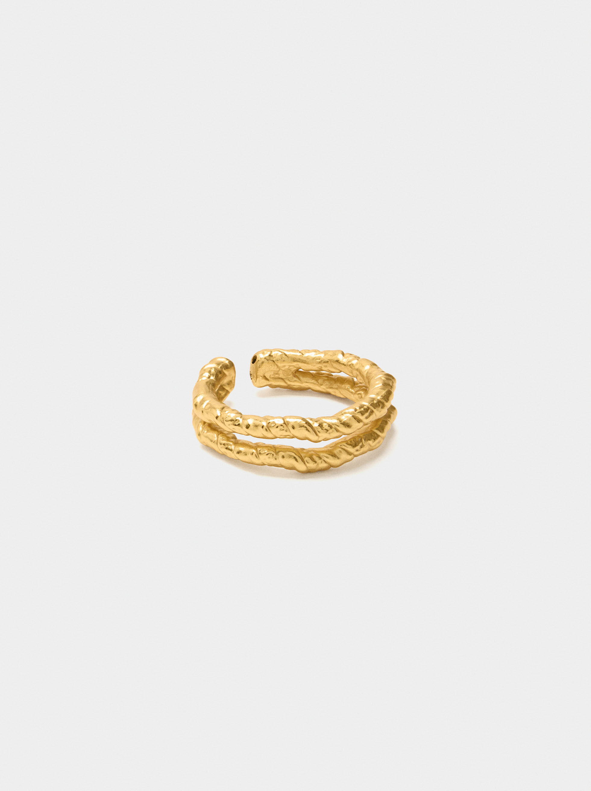 Irregular Double Effect Ring - 925 Sterling Silver