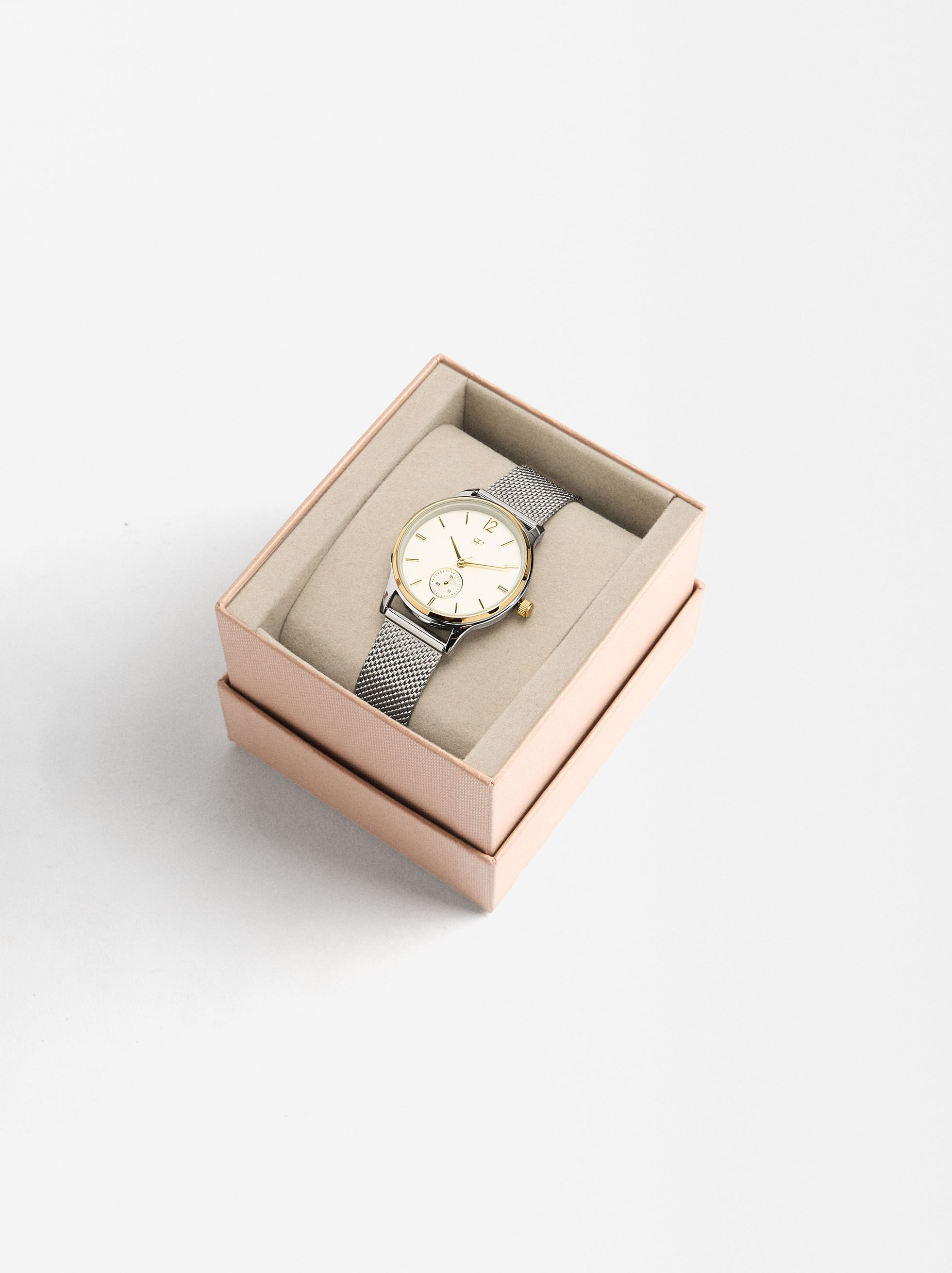 Metal mesh bracelet watch steel