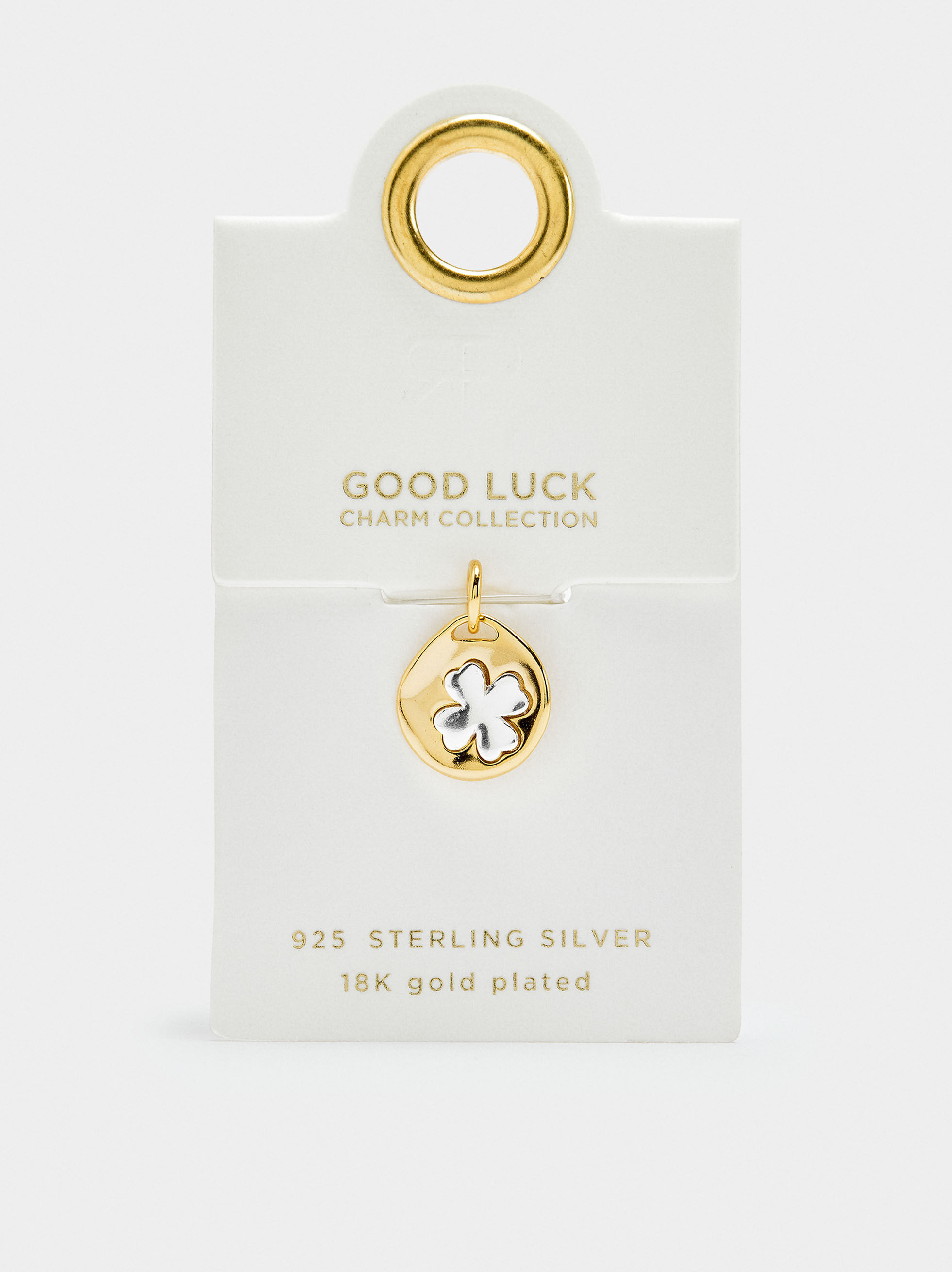 Bicolor clover charm - 925 silver