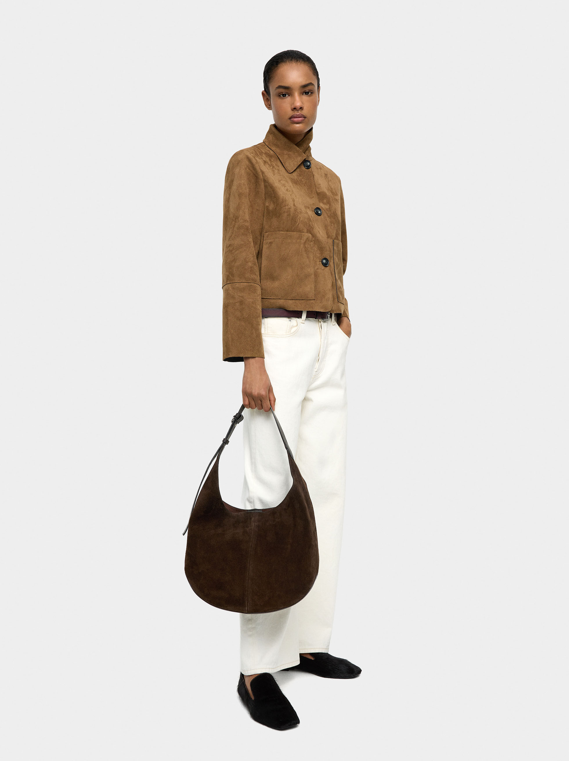 Shoulder Bag with Removable Pocket
