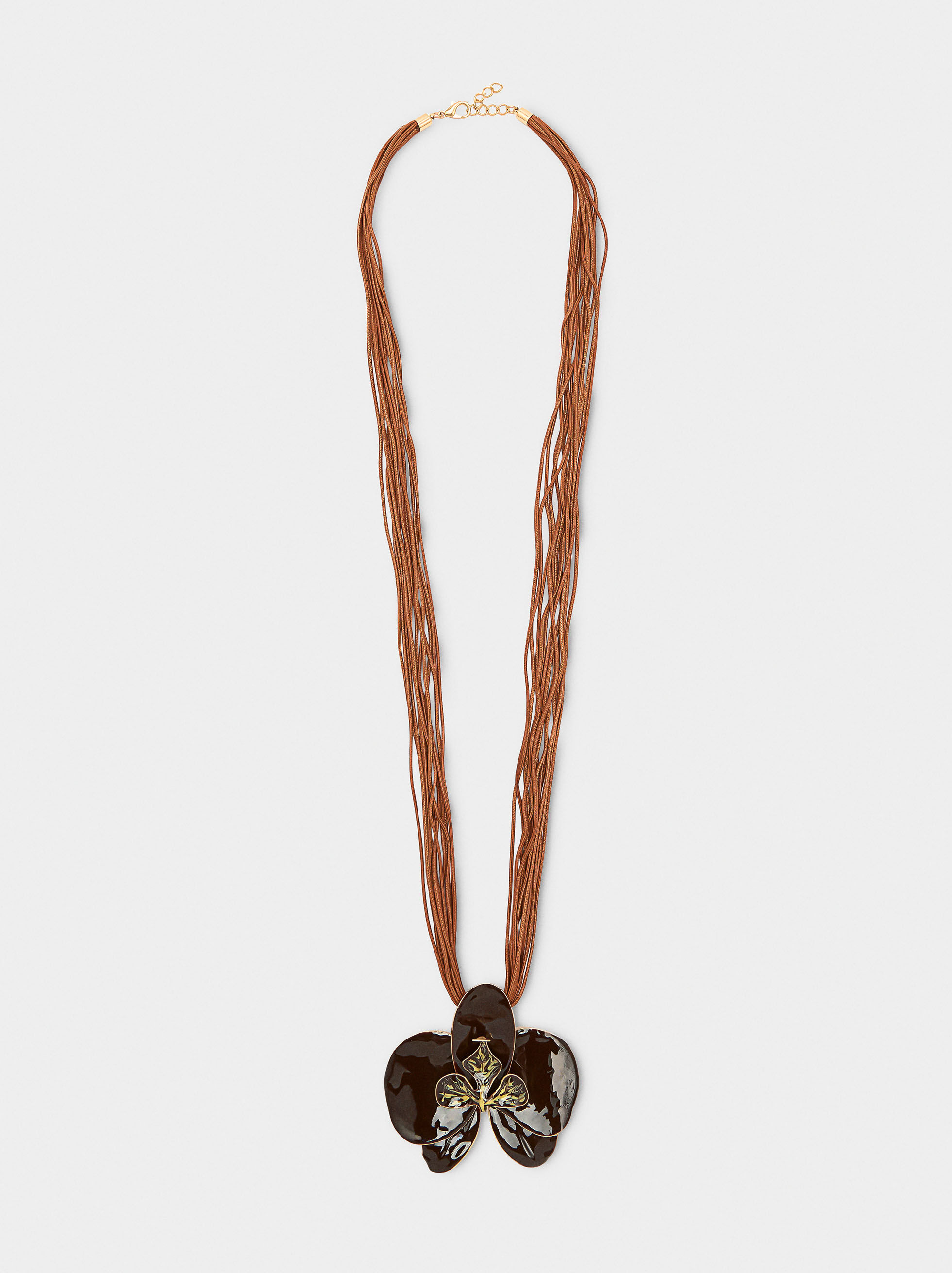 Flower pendant multi-strand necklace