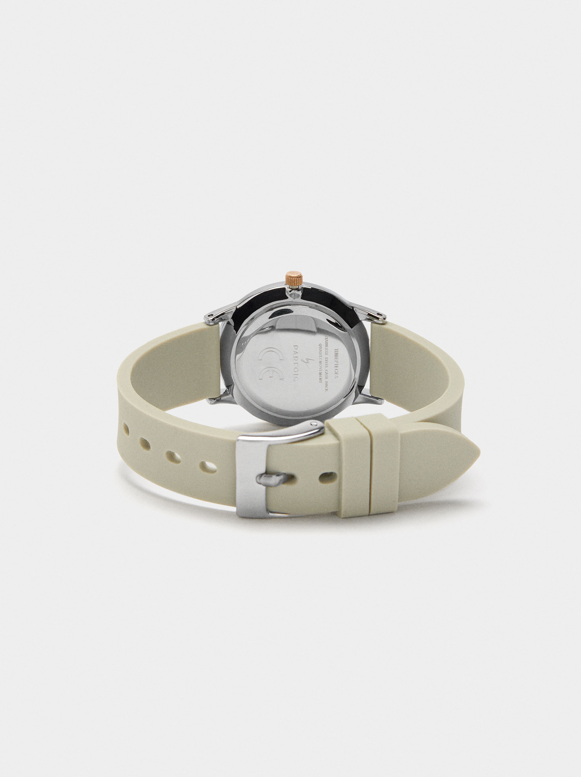 Bicolor watch with silicone strap