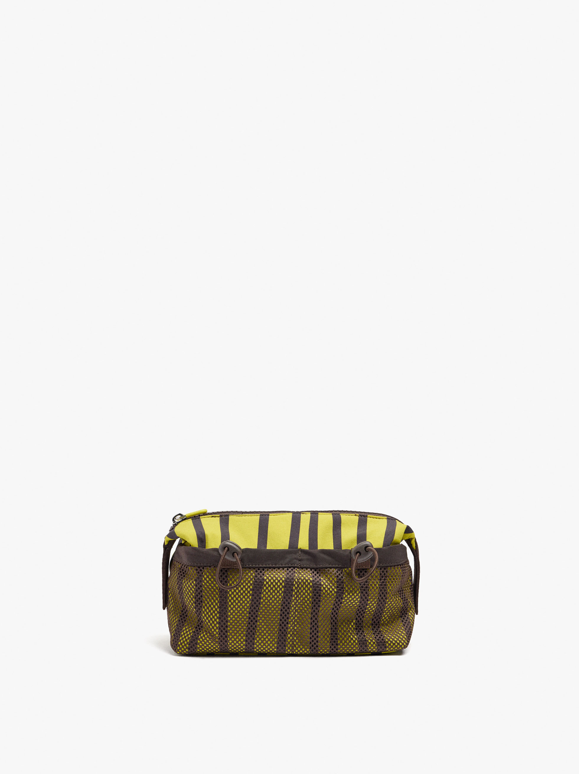 Nylon striped toiletry bag