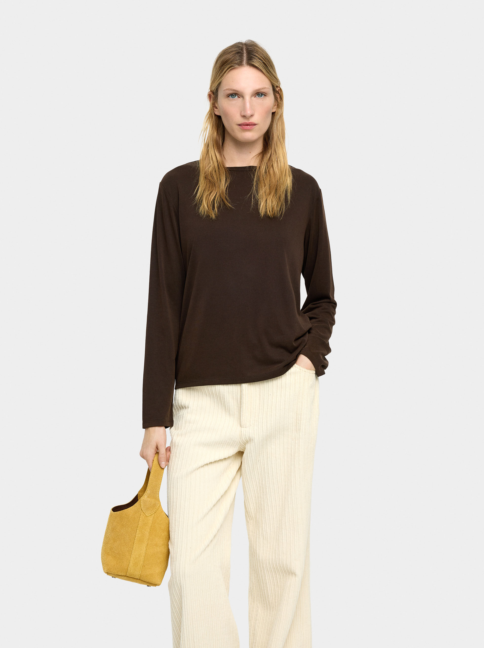 Long sleeve solid t-shirt