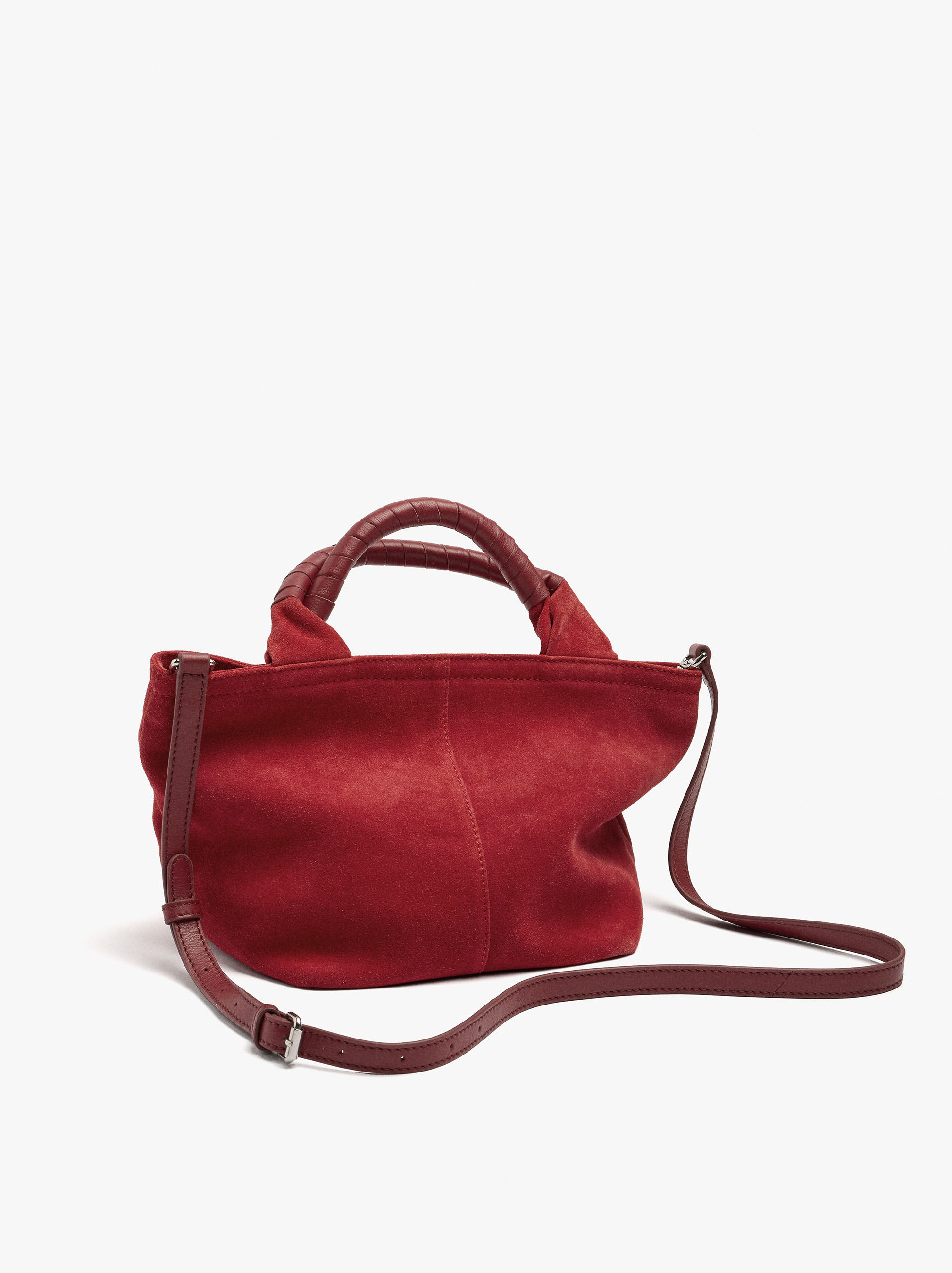 Leather tote bag with shoulder strap