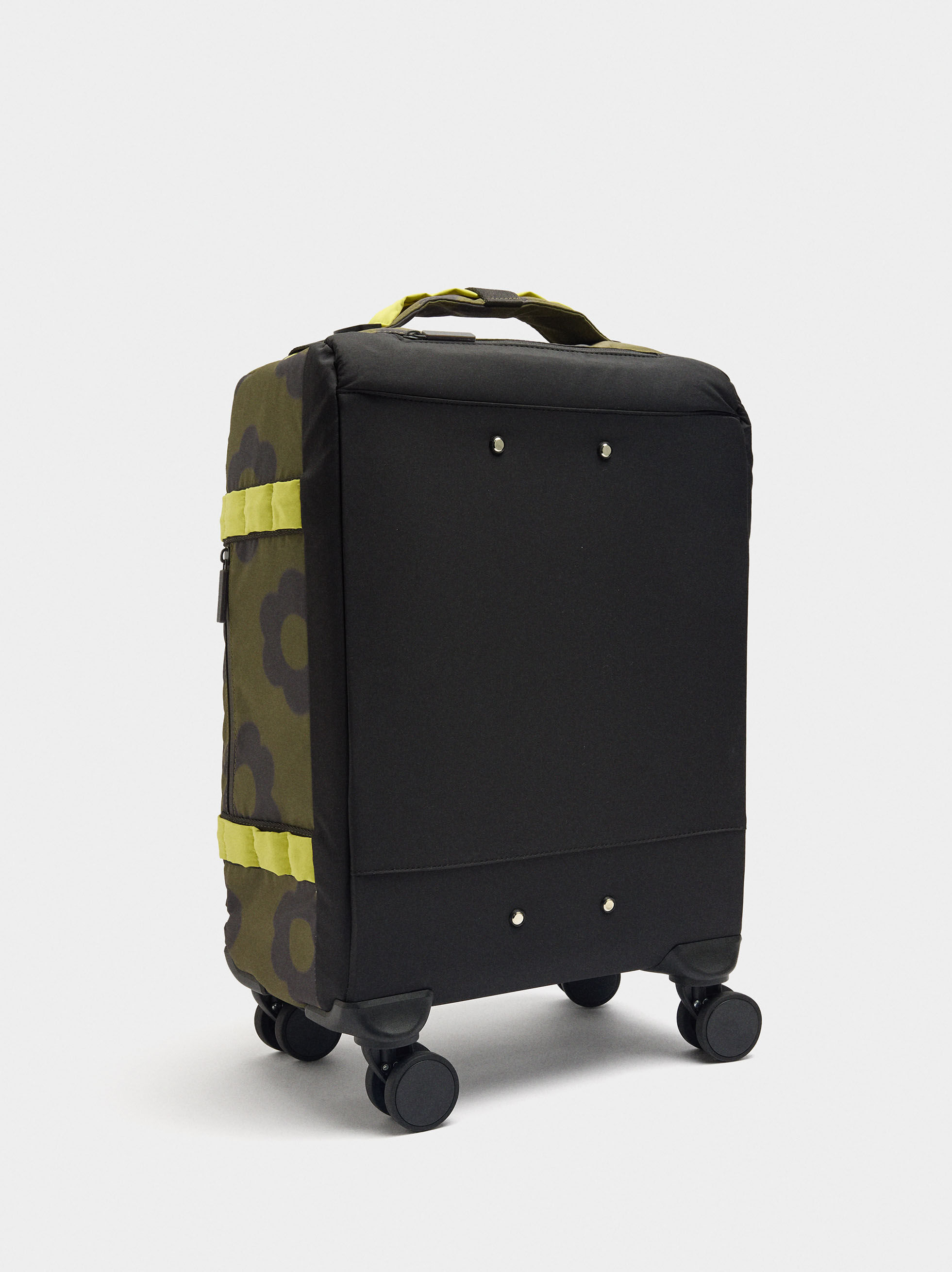 Floral Printed Nylon Travel Suitcase