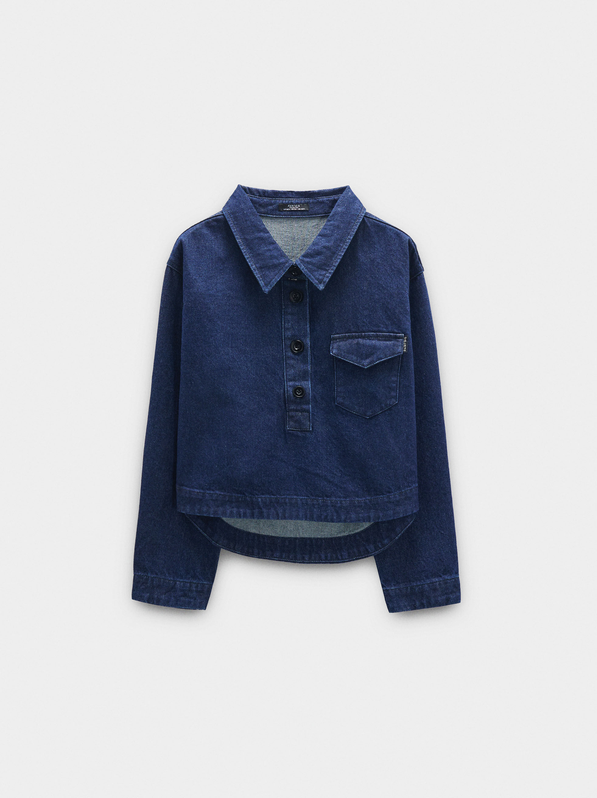 Denim shirt with side pocket