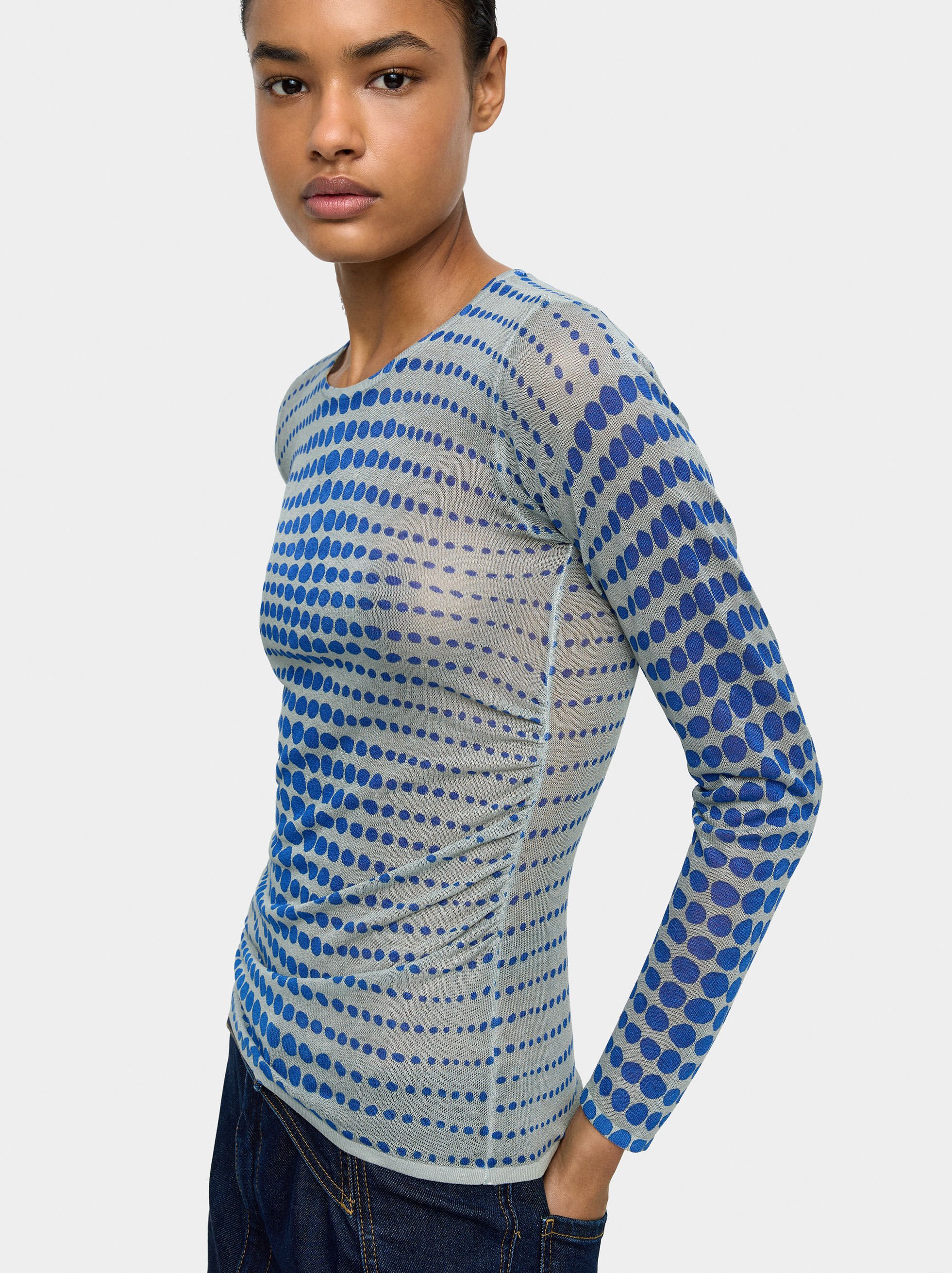 Semi-transparent knit top