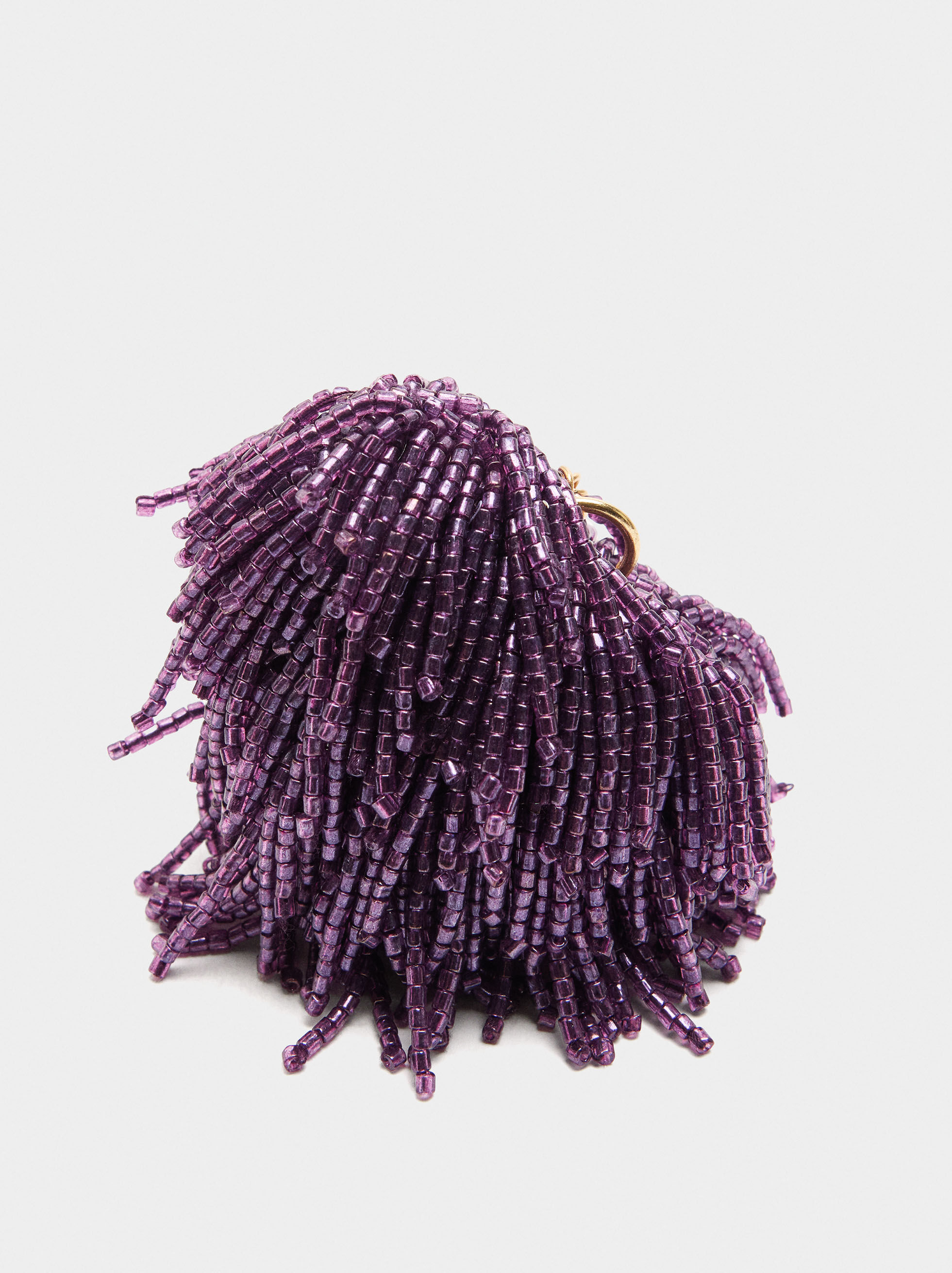 Beaded heart keychain charm