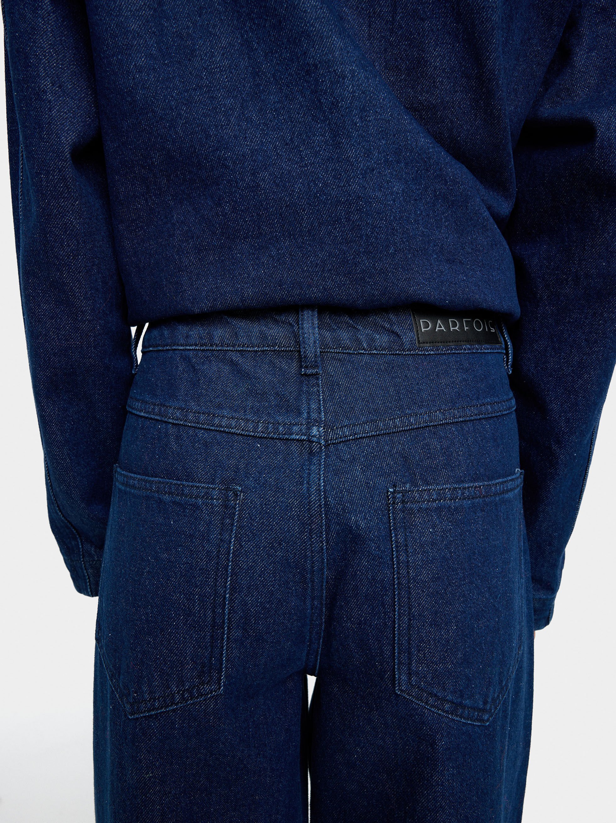 Denim shirt with side pocket