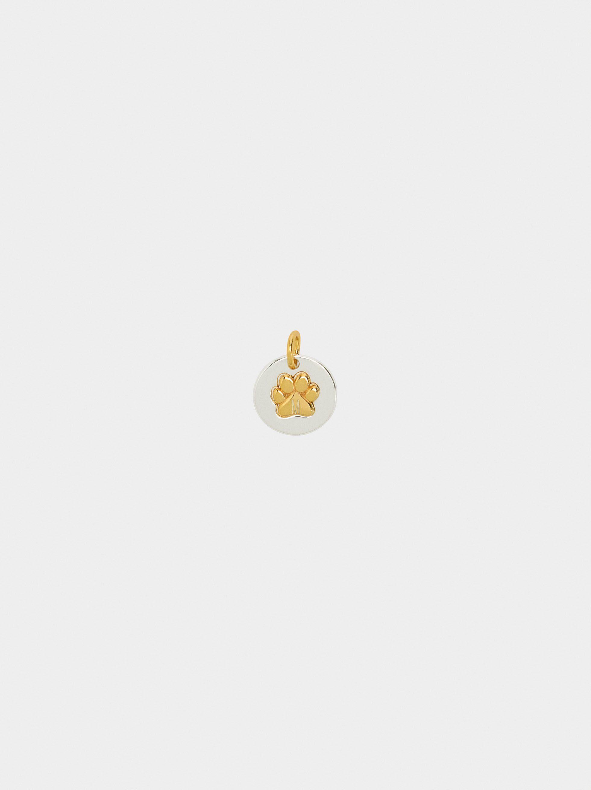 Bicolor animal paw charm - 925 sterling silver