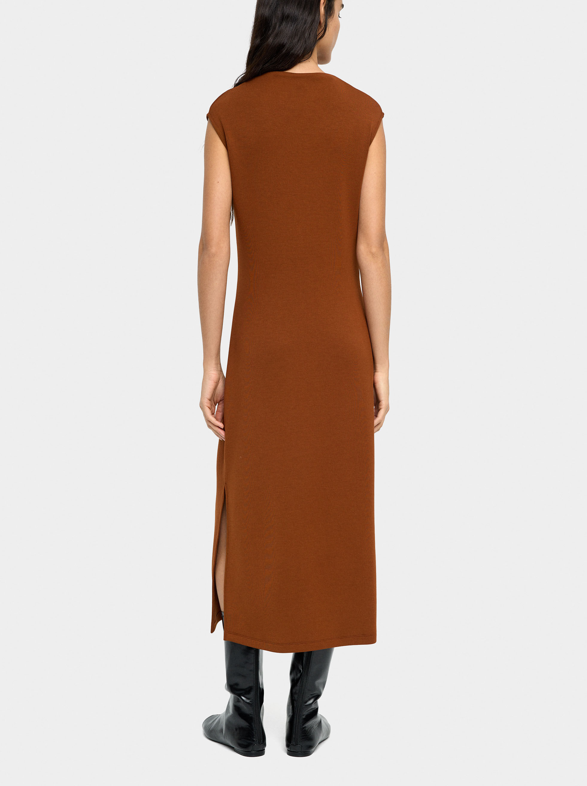 Midi dress with draping