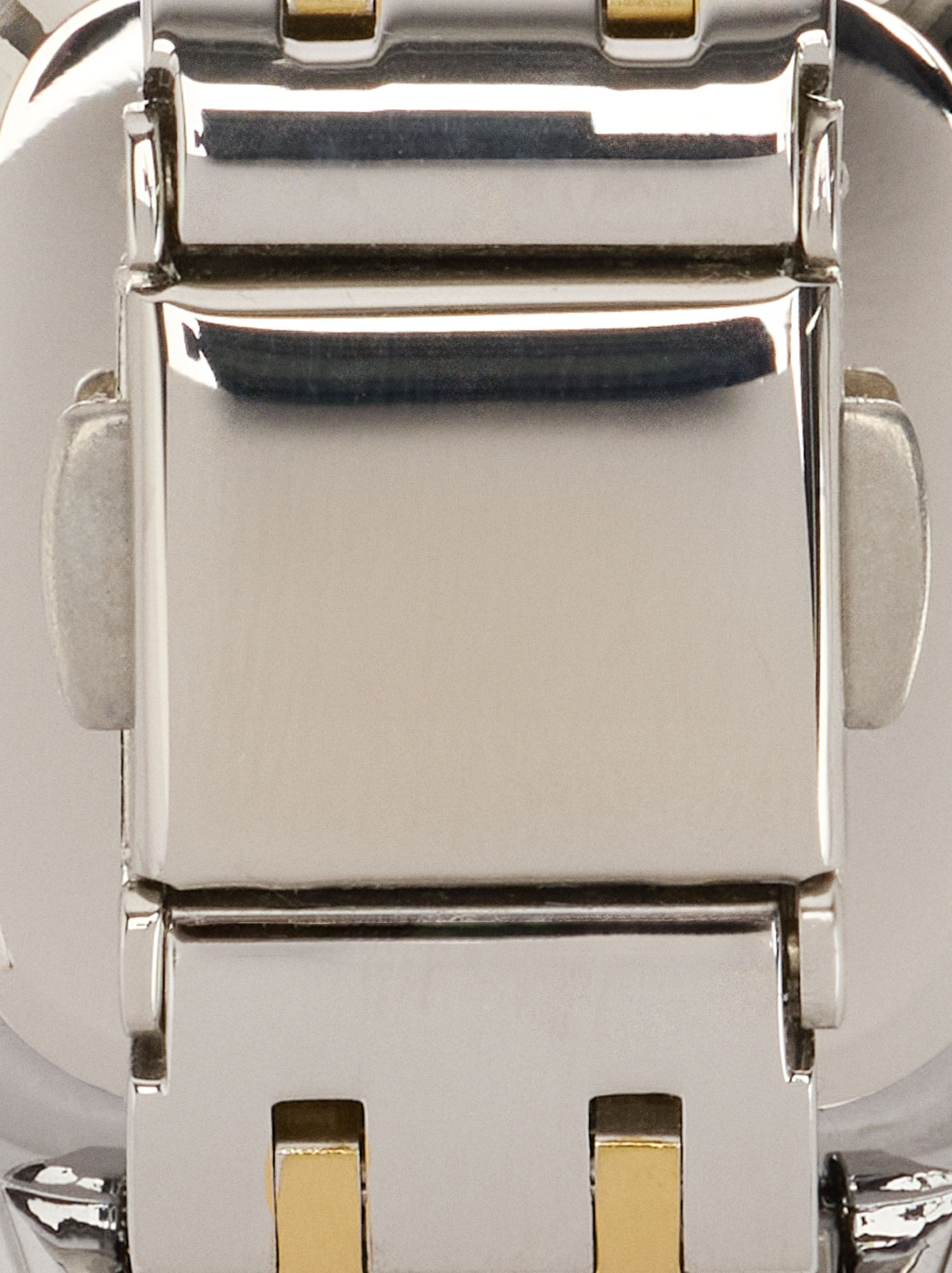 Square bicolor steel bracelet watch